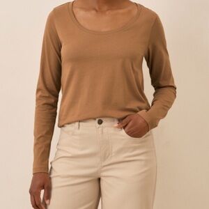 PACT Softspun Brown Women's Long Sleeve Shirt NWT Size Small